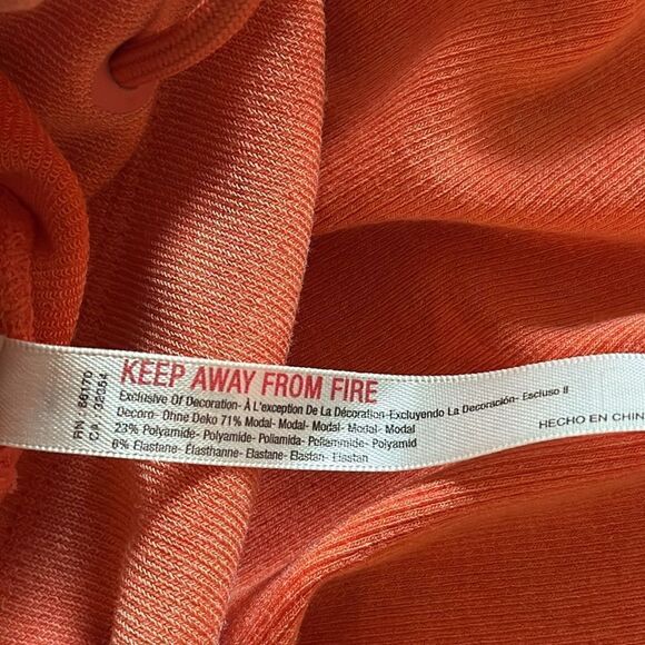 NWOT Free People High Rise Leggings Orange Peach Drawstring M/L Gym Activewear - Picture 13 of 15